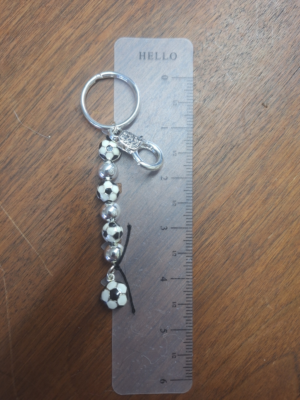 FIFA Soccer World Cup Silver and White Soccer Bead Keychain - Brand New